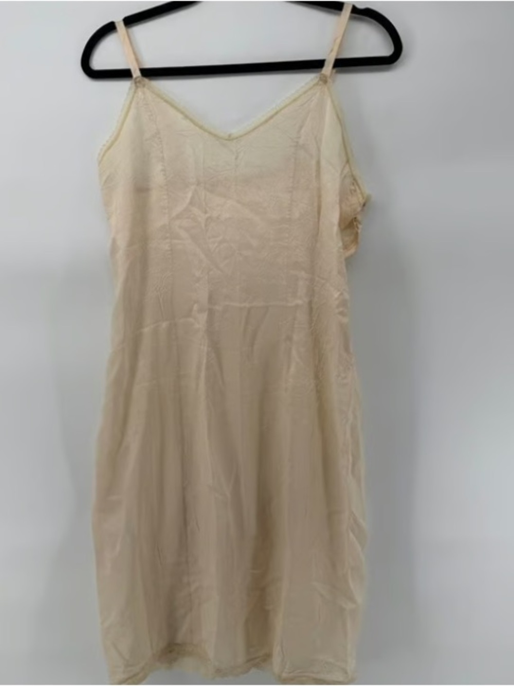 Classic Cream Satin Slip with Adjustable Straps